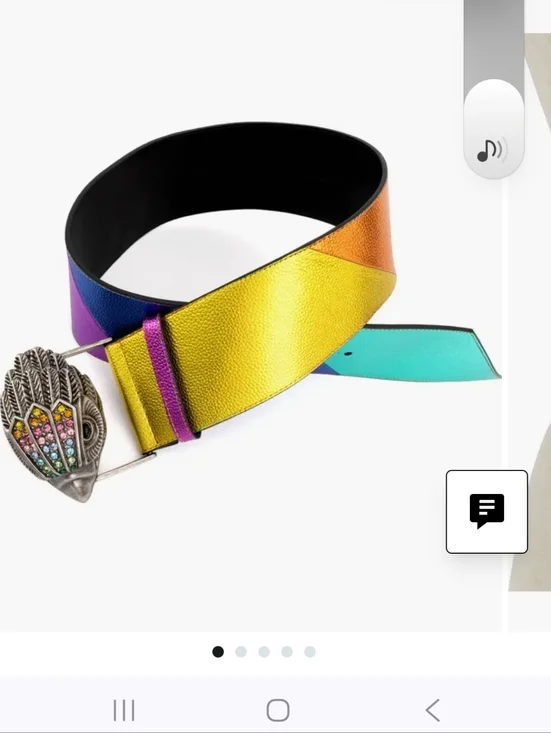 Kurt Geiger Crystal Eagle Head Metallic Wide Belt  Nwt Rare - Picture 2 of 12